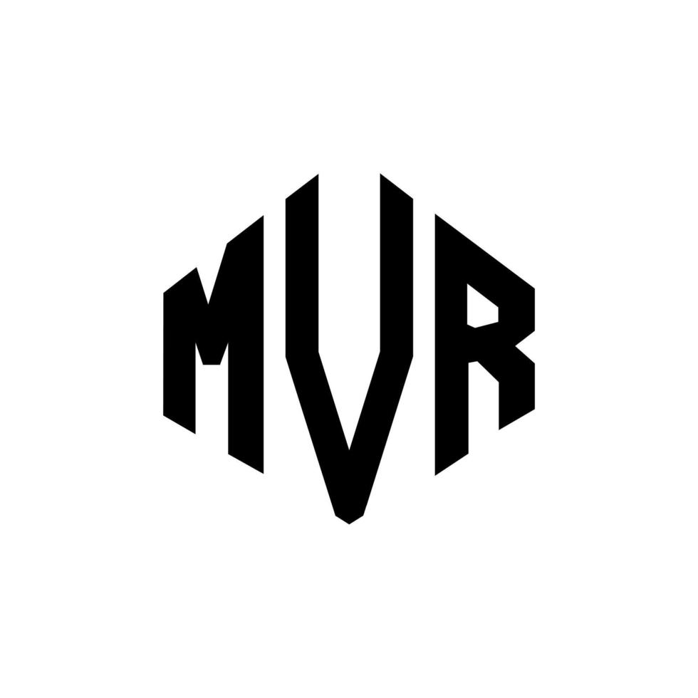 mvr bokstavslogotypdesign med polygonform. mvr polygon och kubform logotypdesign. mvr hexagon vektor logotyp mall vita och svarta färger. mvr-monogram, affärs- och fastighetslogotyp.