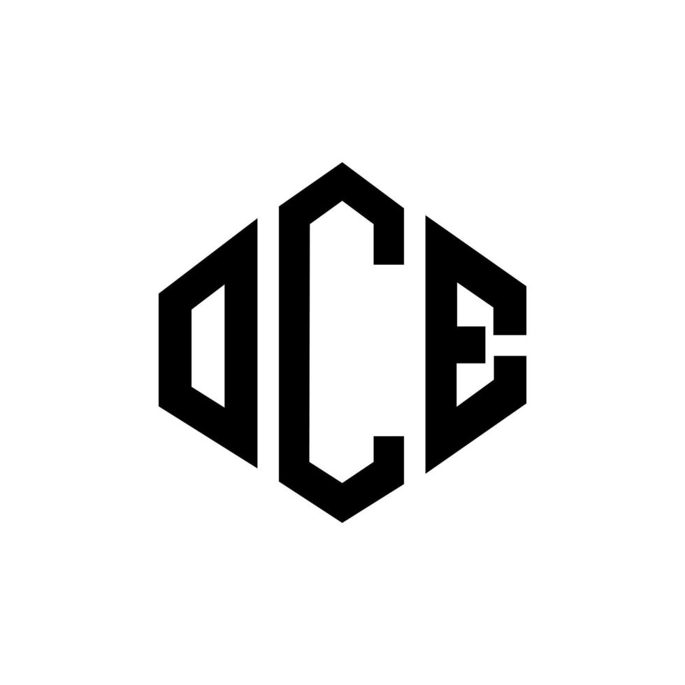 Oce-Brief-Logo-Design mit Polygonform. Oce Polygon- und Würfelform-Logo-Design. oce Sechseck-Vektor-Logo-Vorlage in weißen und schwarzen Farben. oce-monogramm, geschäfts- und immobilienlogo. vektor