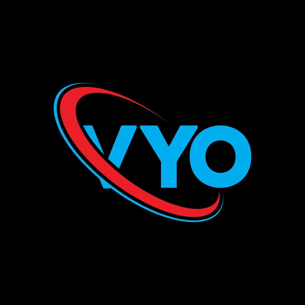 vyo logotyp. vyo brev. vyo brev logotyp design. initialer vyo logotyp länkad med cirkel och versaler monogram logotyp. vyo typografi för teknik, företag och fastighetsmärke. vektor