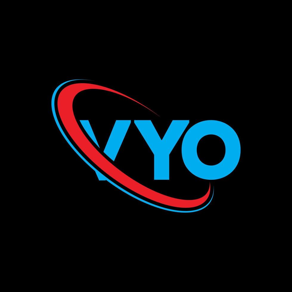 Vyo-Logo. Vyo-Brief. Vyo-Brief-Logo-Design. Initialen-Vyo-Logo, verbunden mit Kreis und Monogramm-Logo in Großbuchstaben. Vyo-Typografie für Technologie-, Geschäfts- und Immobilienmarke. vektor