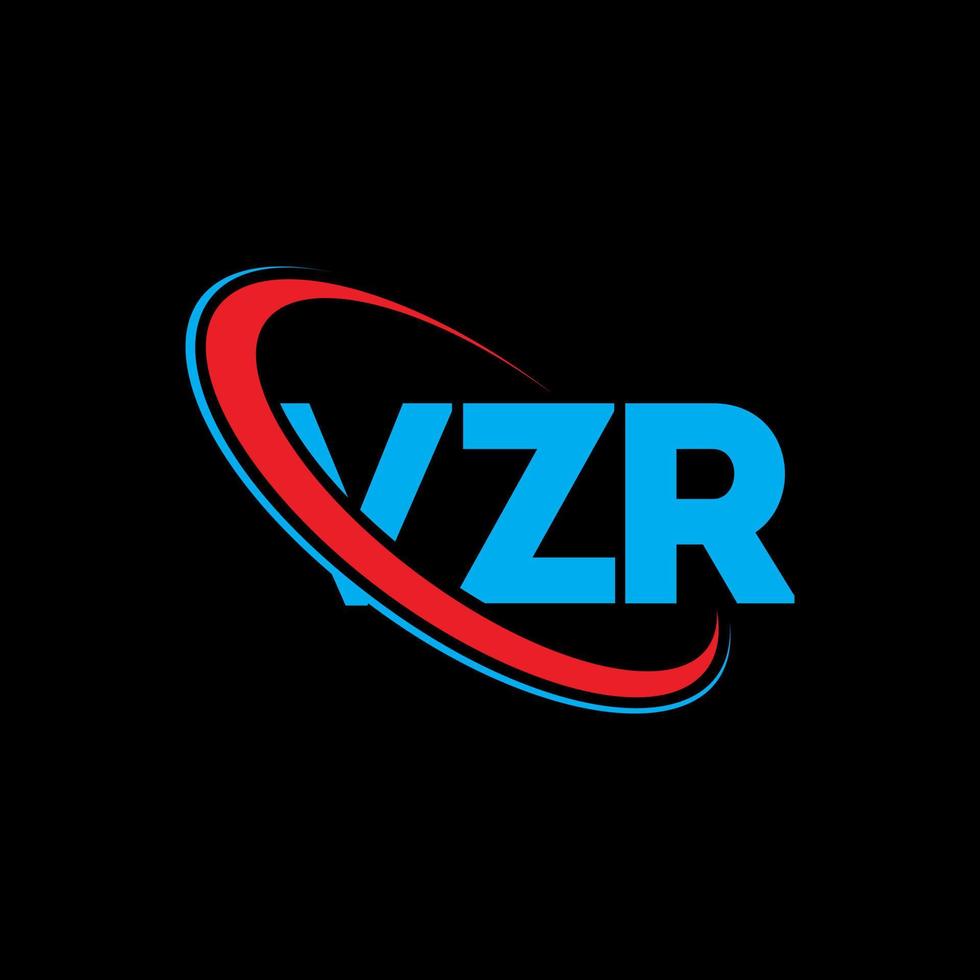 vzr-Logo. vzr Brief. vzr-Brief-Logo-Design. Initialen vzr-Logo verbunden mit Kreis und Monogramm-Logo in Großbuchstaben. vzr Typografie für Technologie-, Geschäfts- und Immobilienmarke. vektor