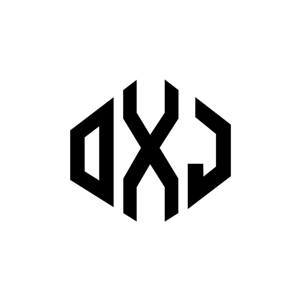 oxj-Buchstaben-Logo-Design mit Polygonform. oxj-polygon- und würfelform-logo-design. oxj Sechseck-Vektor-Logo-Vorlage in weißen und schwarzen Farben. oxj-monogramm, geschäfts- und immobilienlogo. vektor