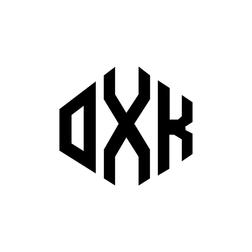 oxk-Buchstaben-Logo-Design mit Polygonform. Oxk-Polygon- und Würfelform-Logo-Design. Oxk Sechseck-Vektor-Logo-Vorlage in weißen und schwarzen Farben. oxk-monogramm, geschäfts- und immobilienlogo. vektor