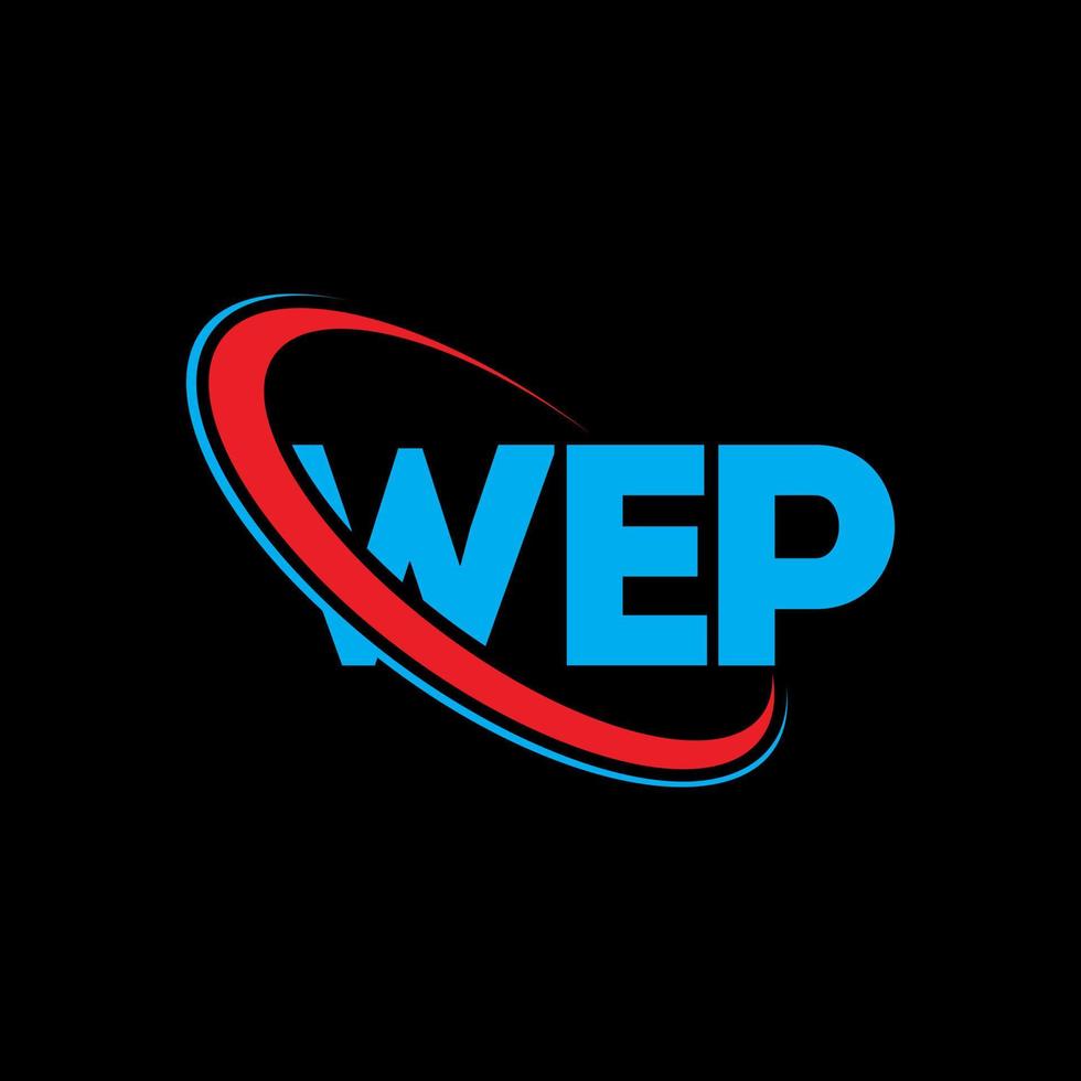 wep logotyp. gråt brev. wep brev logotyp design. initialer wep logotyp länkad med cirkel och versaler monogram logotyp. wep typografi för teknik, affärs- och fastighetsmärke. vektor