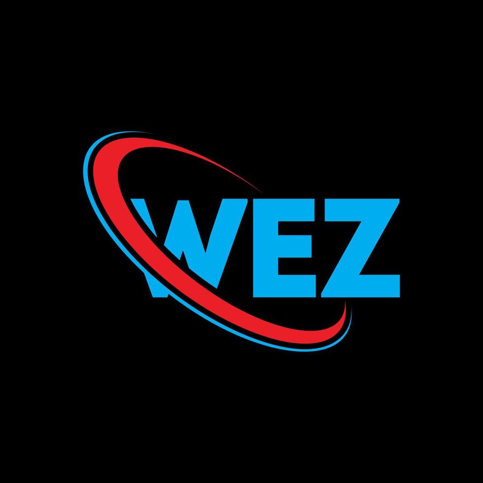 wez-Logo. Wez Brief. wez-Buchstaben-Logo-Design. Initialen Wez-Logo verbunden mit Kreis und Monogramm-Logo in Großbuchstaben. wez typografie für technologie, business und immobilienmarke. vektor