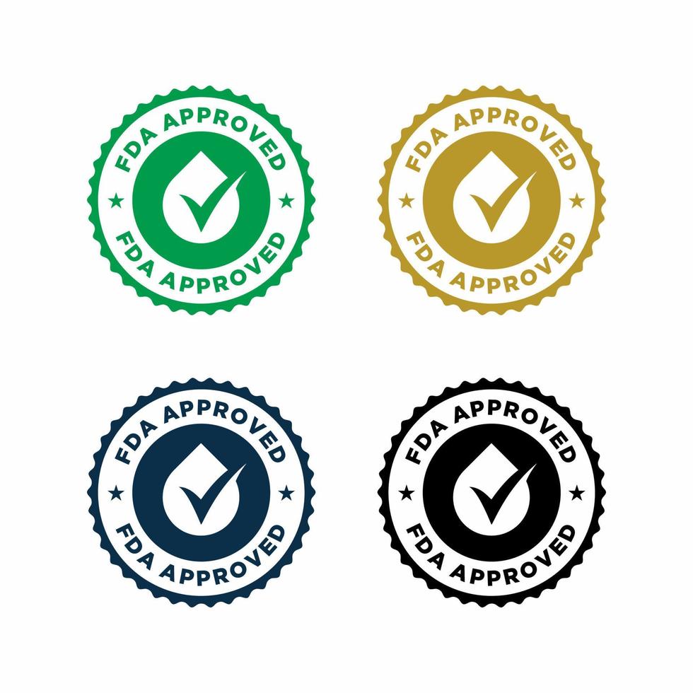 Symbol, Symbol, Etikett, Abzeichen, Logo, Siegel der fda-zugelassenen Lebensmittel- und Arzneimittelverwaltung vektor