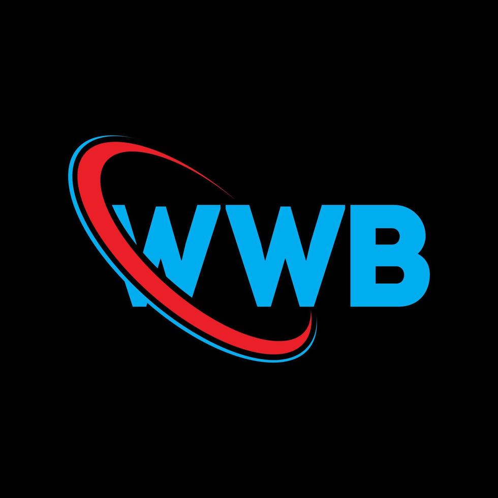 wwb-Logo. wb-Brief. wwb-Brief-Logo-Design. wwb-Logo mit den Initialen, verbunden mit einem Kreis und einem Monogramm-Logo in Großbuchstaben. wwb typografie für technologie-, geschäfts- und immobilienmarke. vektor