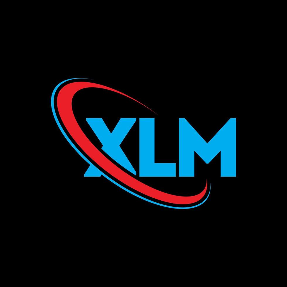 xlm-Logo. xlm-Brief. xlm-Buchstaben-Logo-Design. XLM-Logo mit Initialen, verbunden mit Kreis und Monogramm-Logo in Großbuchstaben. xlm-typografie für technologie-, geschäfts- und immobilienmarke. vektor