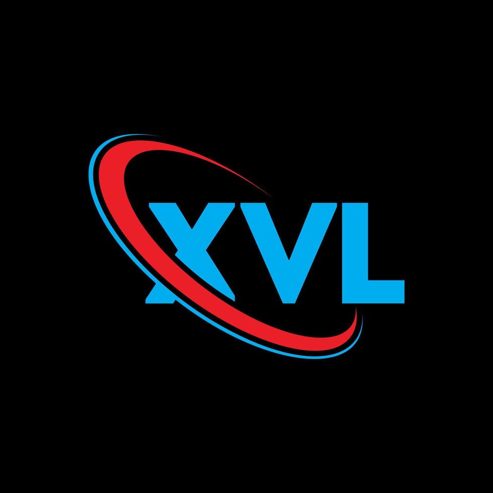 xvl logotyp. xvl bokstav. xvl bokstavslogotypdesign. initialer xvl logotyp länkad med cirkel och versaler monogram logotyp. xvl typografi för teknik, företag och fastighetsmärke. vektor