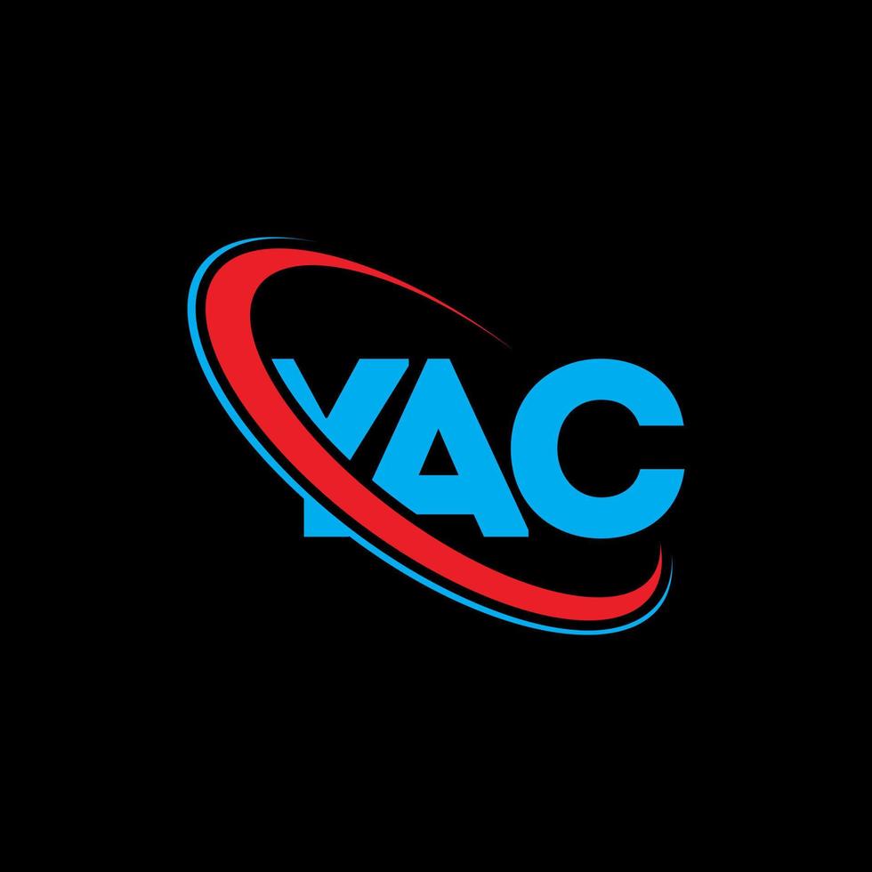 Yac-Logo. Yac-Brief. Yac-Buchstaben-Logo-Design. Initialen yac-Logo, verbunden mit Kreis und Monogramm-Logo in Großbuchstaben. yac-typografie für technologie-, geschäfts- und immobilienmarke. vektor