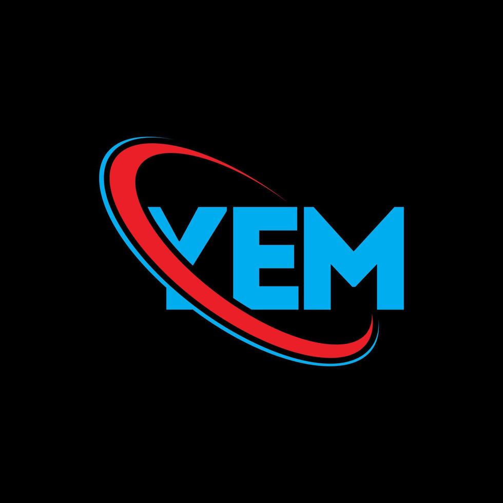 yem-Logo. ja Brief. YEM-Brief-Logo-Design. Initialen-Yem-Logo, verbunden mit Kreis und Monogramm-Logo in Großbuchstaben. yem-typografie für technologie-, geschäfts- und immobilienmarke. vektor