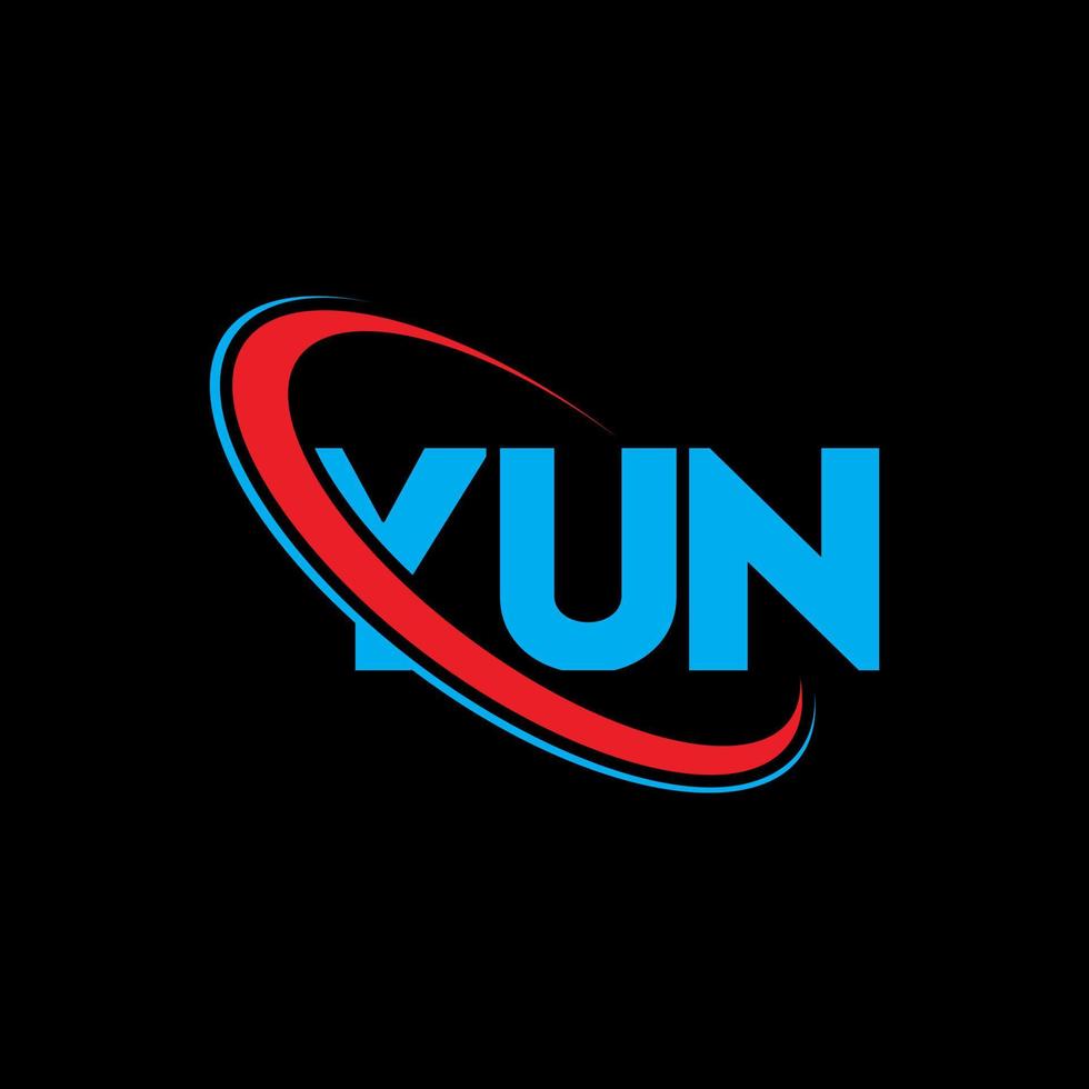 yun logotyp. yun brev. yun brev logotyp design. initialer yun logotyp länkad med cirkel och versaler monogram logotyp. yun typografi för teknik, affärs- och fastighetsmärke. vektor