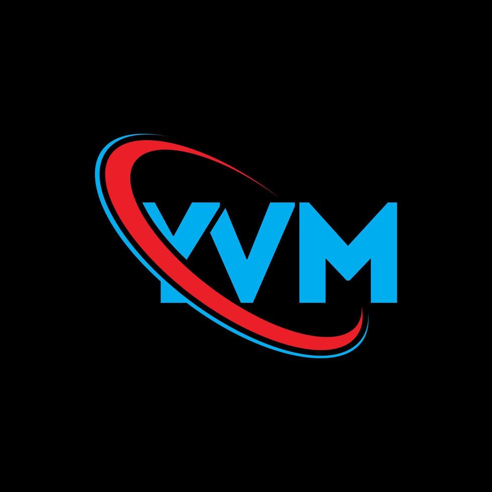 yvm-Logo. yvm-Brief. yvm-Brief-Logo-Design. Initialen yvm-Logo verbunden mit Kreis und Monogramm-Logo in Großbuchstaben. yvm Typografie für Technologie-, Business- und Immobilienmarke. vektor