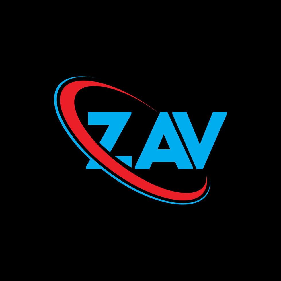 zav logotyp. zav brev. zav bokstavslogotyp design. initialer zav logotyp länkad med cirkel och versaler monogram logotyp. zav typografi för teknik, företag och fastighetsmärke. vektor