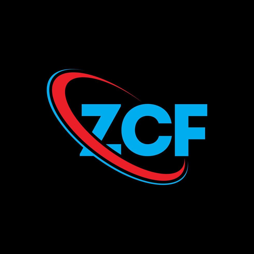 zcf logotyp. zcf brev. zcf brev logotyp design. initialer zcf logotyp länkad med cirkel och versaler monogram logotyp. zcf typografi för teknik, företag och fastighetsmärke. vektor