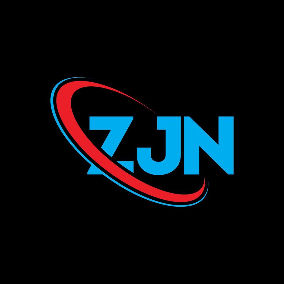 zjn logotyp. zjn brev. zjn bokstavslogotypdesign. initialer zjn logotyp länkad med cirkel och versaler monogram logotyp. zjn typografi för teknik, företag och fastighetsmärke. vektor