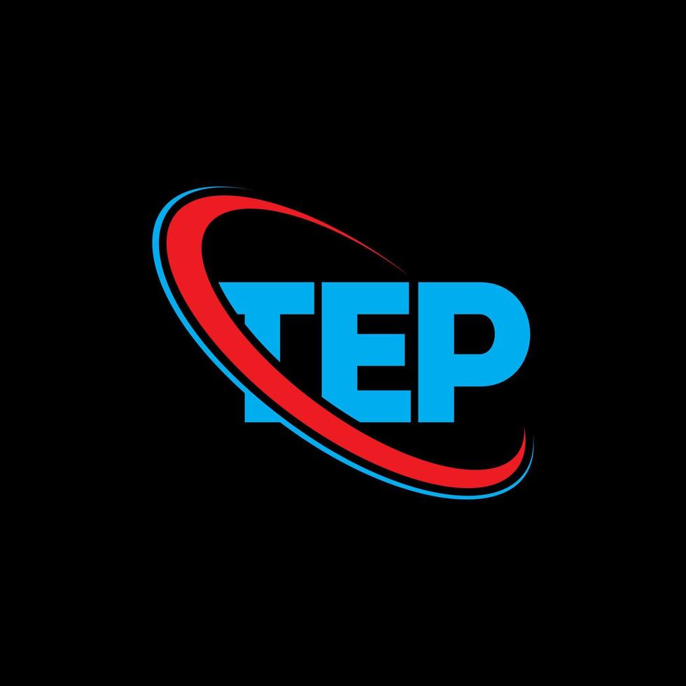 tep logotyp. tep brev. tep bokstav logo design. initialer tep logotyp länkad med cirkel och versaler monogram logotyp. tep typografi för teknik, affärs- och fastighetsmärke. vektor