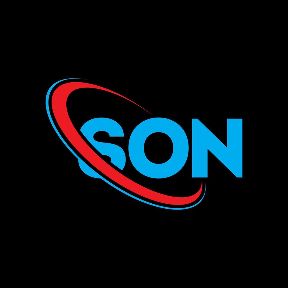 Sohn-Logo. Sohn Brief. sohn brief logo design. Initialen-Sohn-Logo, verbunden mit Kreis und Monogramm-Logo in Großbuchstaben. Sohntypografie für Technologie-, Geschäfts- und Immobilienmarke. vektor