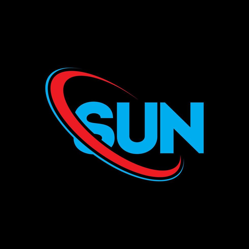 Sonne-Logo. Sonnenbrief. Sonnenbrief-Logo-Design. Initialen-Sonnenlogo, verbunden mit Kreis und Monogramm-Logo in Großbuchstaben. sonnentypografie für technologie-, geschäfts- und immobilienmarke. vektor