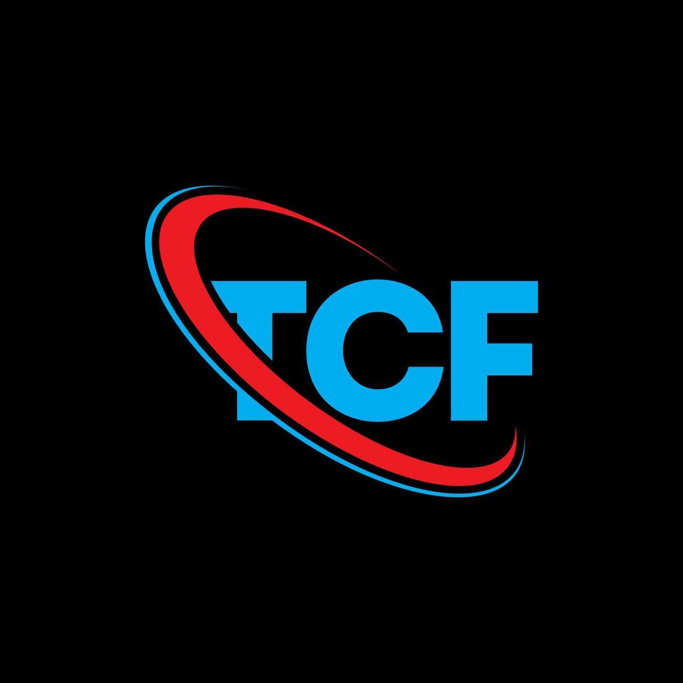 tcf logotyp. tcf brev. tcf brev logotyp design. initialer tcf logotyp länkad med cirkel och versaler monogram logotyp. tcf typografi för teknik, företag och fastighetsmärke. vektor