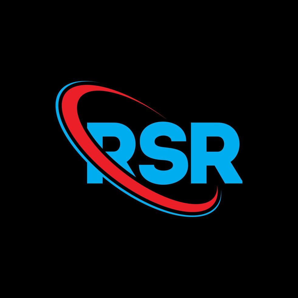 rsr logotyp. rsr brev. rsr-bokstavslogotypdesign. initialer rsr logotyp länkad med cirkel och versaler monogram logotyp. rsr typografi för teknik, företag och fastighetsmärke. vektor