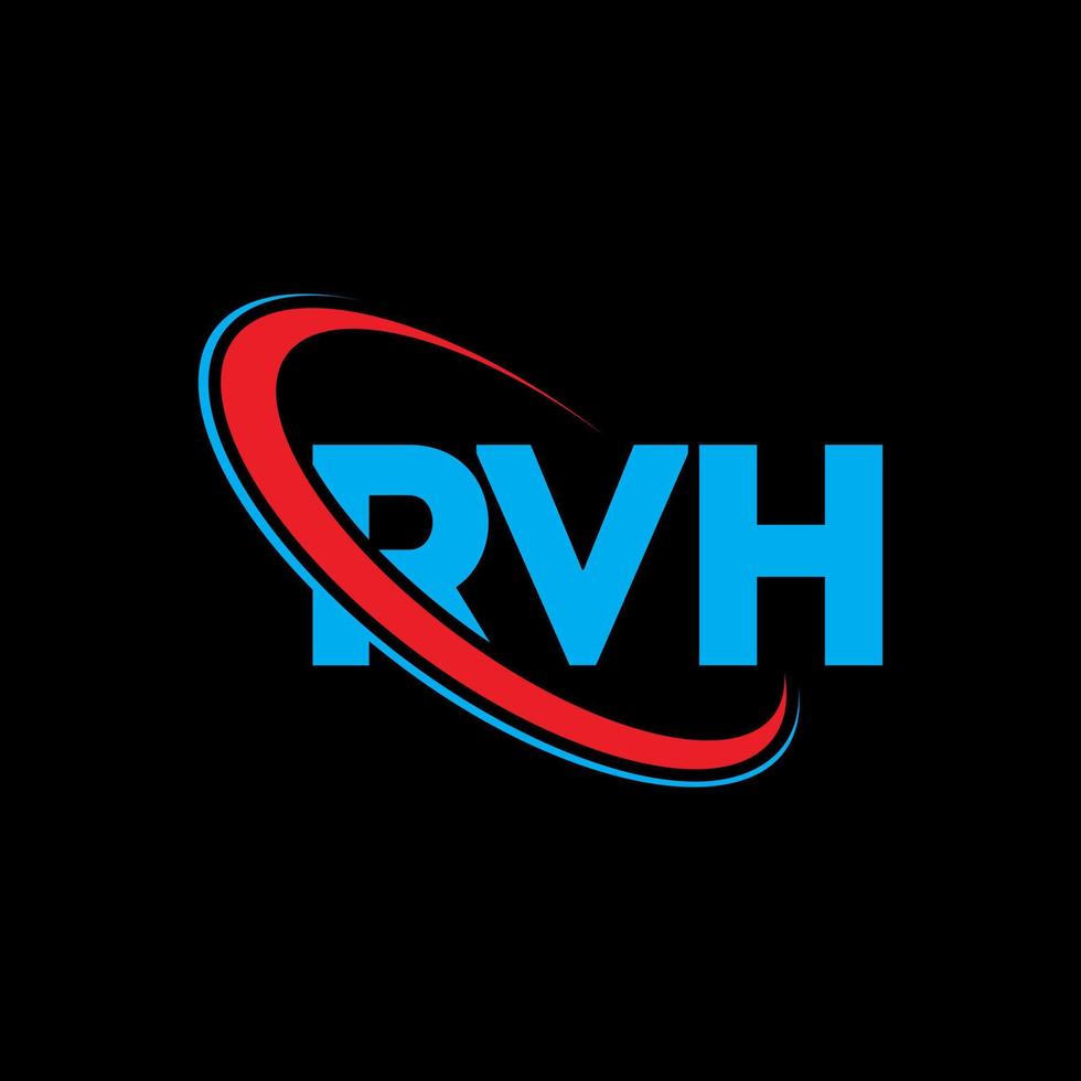 rvh logotyp. rvh brev. rvh brev logotyp design. initialer rvh logotyp länkad med cirkel och versaler monogram logotyp. rvh typografi för teknik, företag och fastighetsmärke. vektor