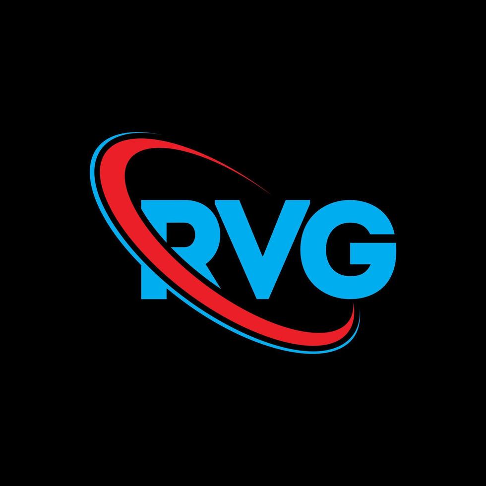 rvg-Logo. rvg-Brief. rvg-Buchstaben-Logo-Design. Initialen-rvg-Logo, verbunden mit Kreis und Monogramm-Logo in Großbuchstaben. rvg-typografie für technologie-, geschäfts- und immobilienmarke. vektor