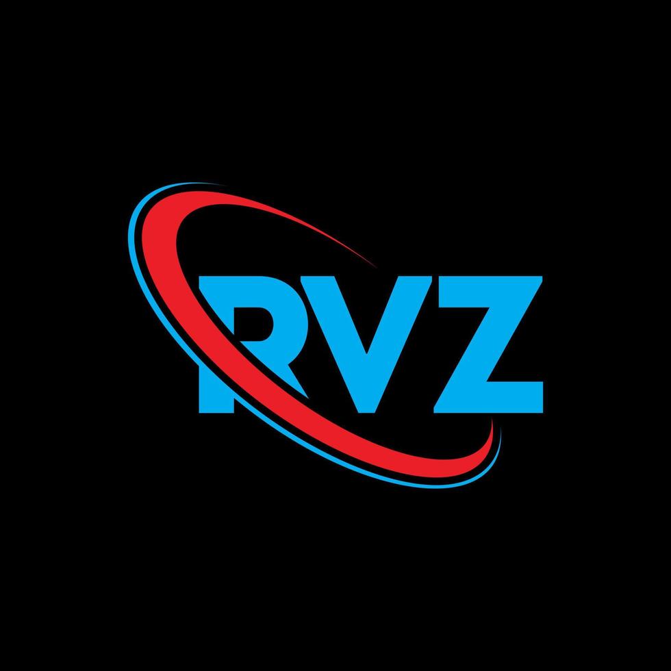 rvz-Logo. rvz-Brief. rvz-Brief-Logo-Design. Initialen rvz-Logo verbunden mit Kreis und Monogramm-Logo in Großbuchstaben. rvz typografie für technologie-, geschäfts- und immobilienmarke. vektor