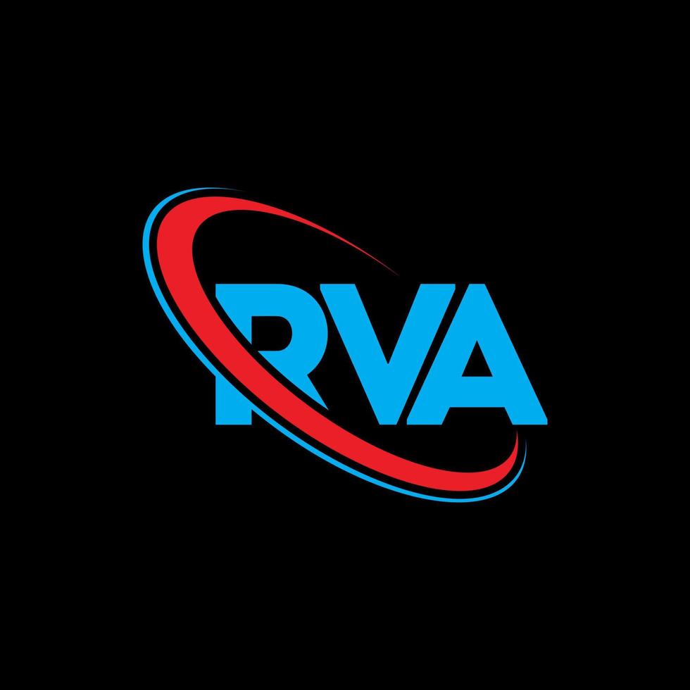 rva logotyp. rva brev. rva brev logotyp design. initialer rva logotyp länkad med cirkel och versaler monogram logotyp. rva typografi för teknik, företag och fastighetsmärke. vektor