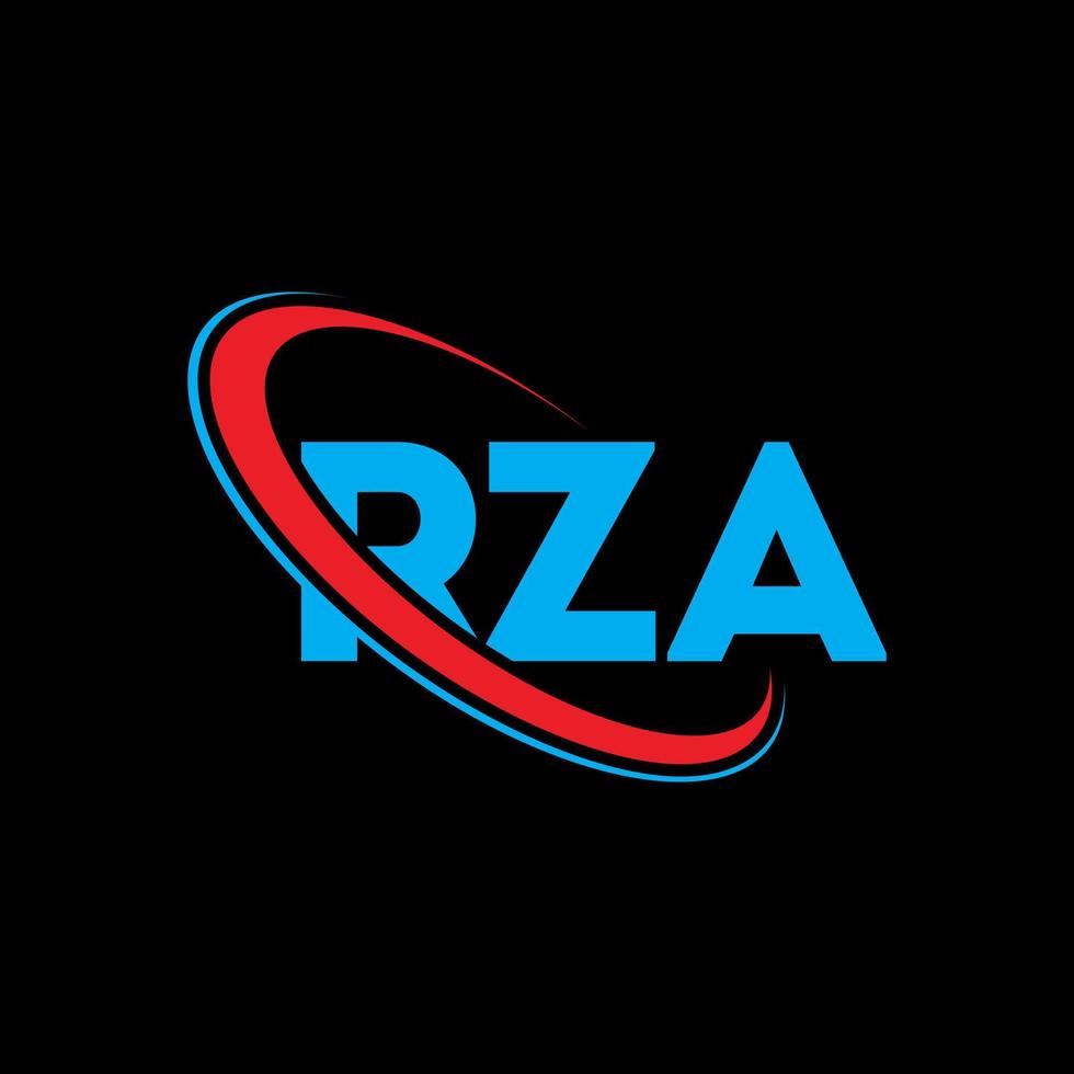 rza logotyp. rza brev. rza brev logotyp design. initialer rza logotyp länkad med cirkel och versaler monogram logotyp. rza typografi för teknik, affärs- och fastighetsmärke. vektor