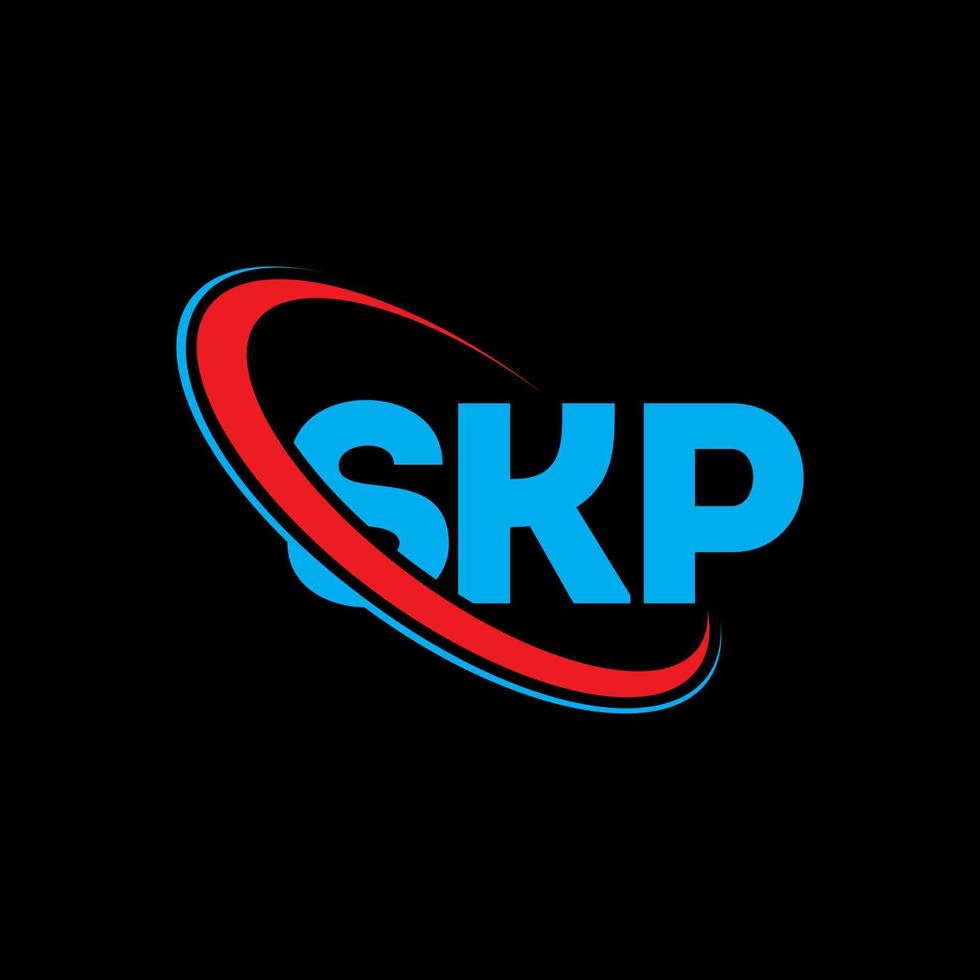 skp-Logo. skp-Brief. skp-Brief-Logo-Design. Initialen skp-Logo verbunden mit Kreis und Monogramm-Logo in Großbuchstaben. skp-typografie für technologie-, geschäfts- und immobilienmarke. vektor