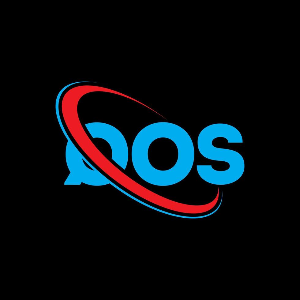 qos logotyp. qos brev. qos bokstavslogotypdesign. initialer qos logotyp länkad med cirkel och versaler monogram logotyp. qos typografi för teknik, företag och fastighetsmärke. vektor