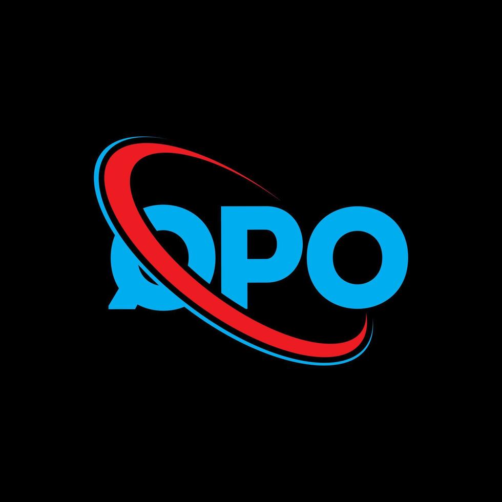 qpo-Logo. qpo-Brief. qpo-Buchstaben-Logo-Design. Initialen qpo-Logo verbunden mit Kreis und Monogramm-Logo in Großbuchstaben. qpo-typografie für technologie-, geschäfts- und immobilienmarke. vektor