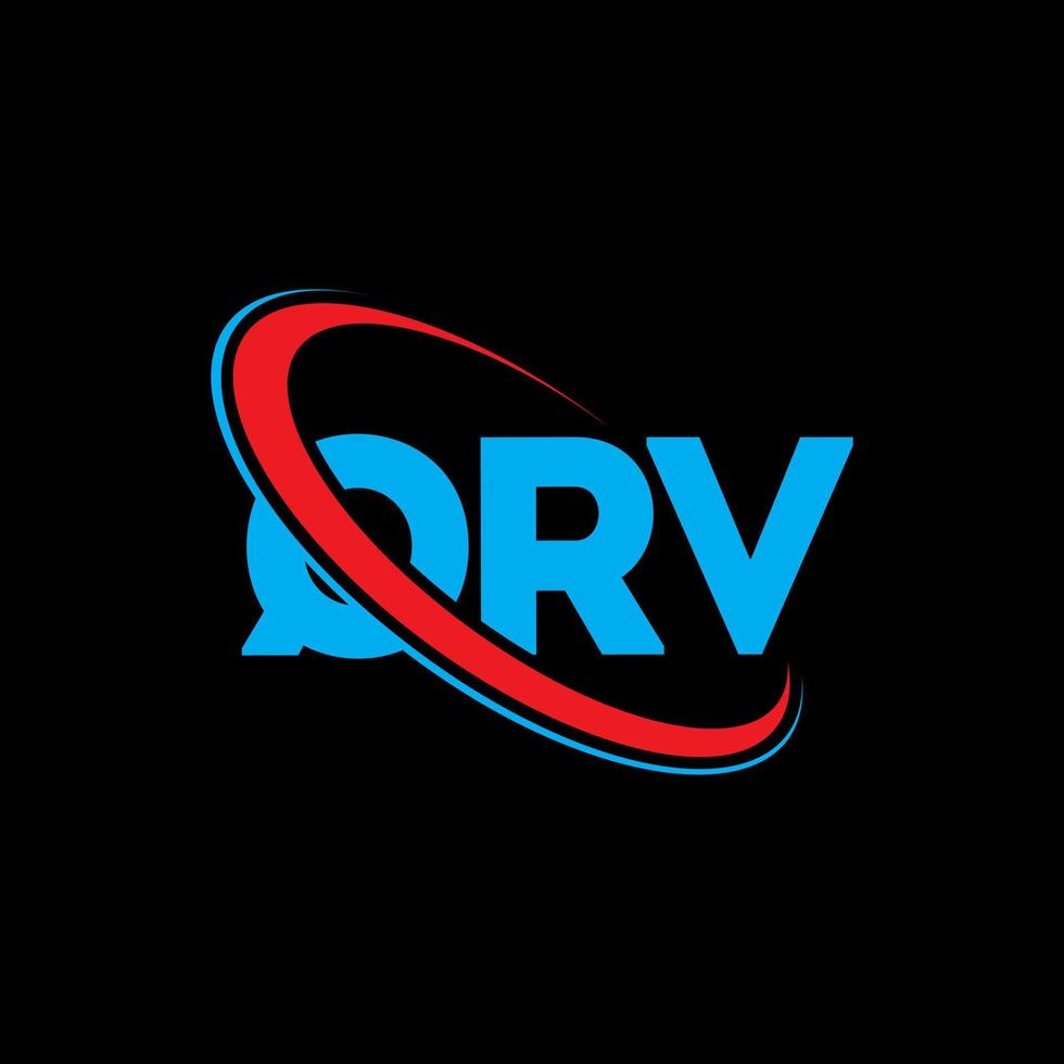 qrv-Logo. qrv Brief. qrv-Brief-Logo-Design. Initialen qrv-Logo verbunden mit Kreis und Monogramm-Logo in Großbuchstaben. qrv-typografie für technologie-, geschäfts- und immobilienmarke. vektor