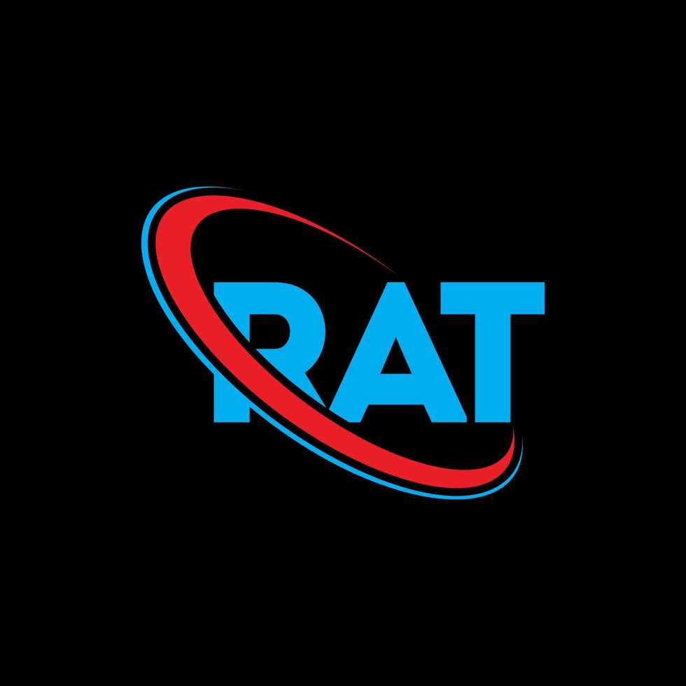 Ratten-Logo. Brief der Ratte. Logo-Design mit Rattenbuchstaben. Initialen Rattenlogo verbunden mit Kreis und Monogrammlogo in Großbuchstaben. rattentypografie für technologie-, geschäfts- und immobilienmarke. vektor