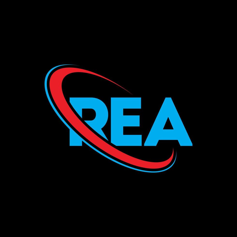 rea logotyp. rea brev. rea letter logotyp design. initialer rea logotyp länkad med cirkel och versaler monogram logotyp. rea typografi för teknik, företag och fastighetsmärke. vektor