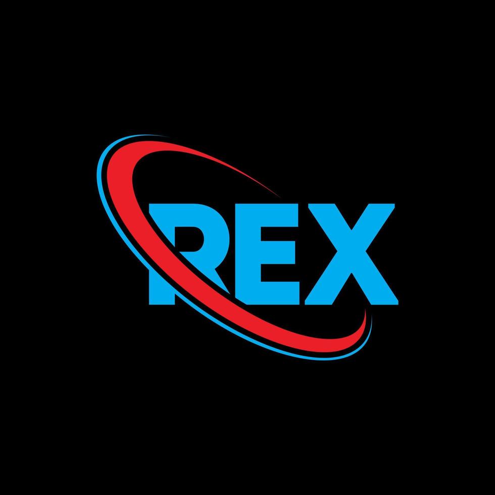 Rex-Logo. Rex-Brief. Rex-Brief-Logo-Design. Initialen-Rex-Logo, verbunden mit Kreis und Monogramm-Logo in Großbuchstaben. Rex-Typografie für Technologie-, Geschäfts- und Immobilienmarken. vektor