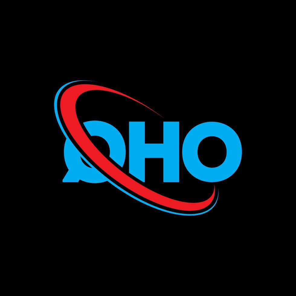 qho-Logo. qho Brief. Qho-Brief-Logo-Design. Initialen qho-Logo verbunden mit Kreis und Monogramm-Logo in Großbuchstaben. qho typografie für technologie-, geschäfts- und immobilienmarke. vektor