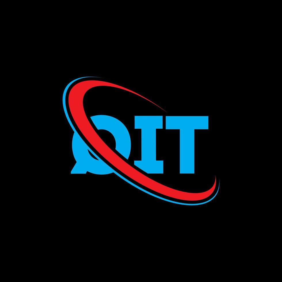 Quit-Logo. Brief verlassen. Beenden Sie das Logo-Design mit Buchstaben. Initialen qit Logo verbunden mit Kreis und Monogramm-Logo in Großbuchstaben. qit typografie für technologie-, geschäfts- und immobilienmarke. vektor