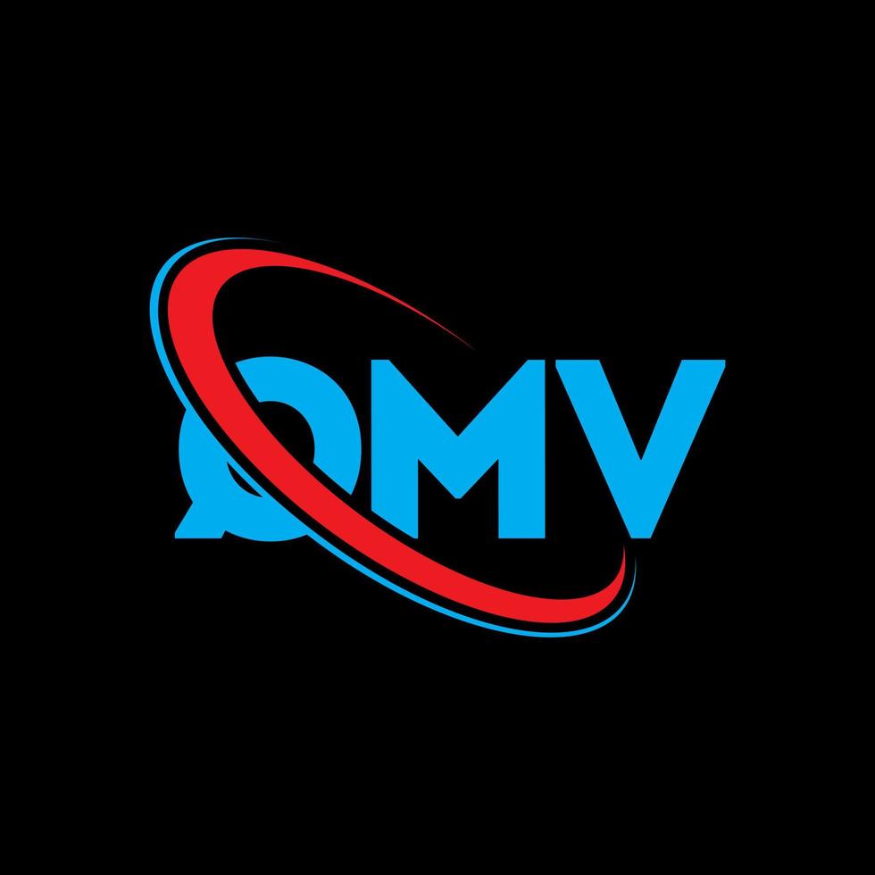 qmv logotyp. qmv brev. qmv bokstavslogotypdesign. initialer qmv logotyp länkad med cirkel och versaler monogram logotyp. qmv typografi för teknik, företag och fastighetsmärke. vektor