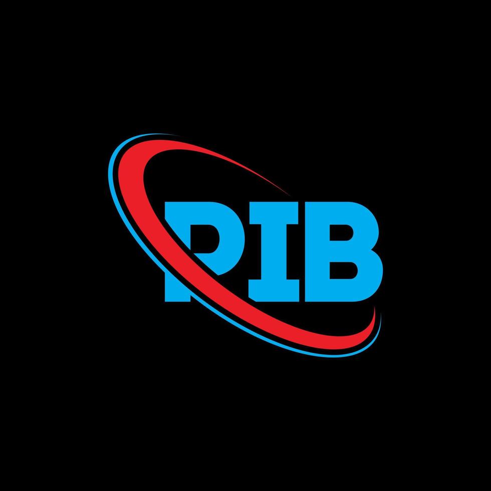 pib-Logo. pib brief. PIB-Brief-Logo-Design. Initialen pib-Logo verbunden mit Kreis und Monogramm-Logo in Großbuchstaben. pib typografie für technologie, business und immobilienmarke. vektor