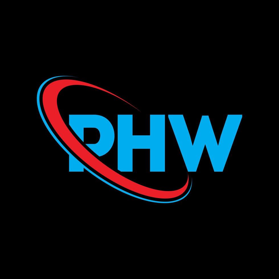 phw logotyp. phw brev. phw letter logotyp design. initialer phw logotyp länkad med cirkel och versaler monogram logotyp. phw typografi för teknik, företag och fastighetsmärke. vektor