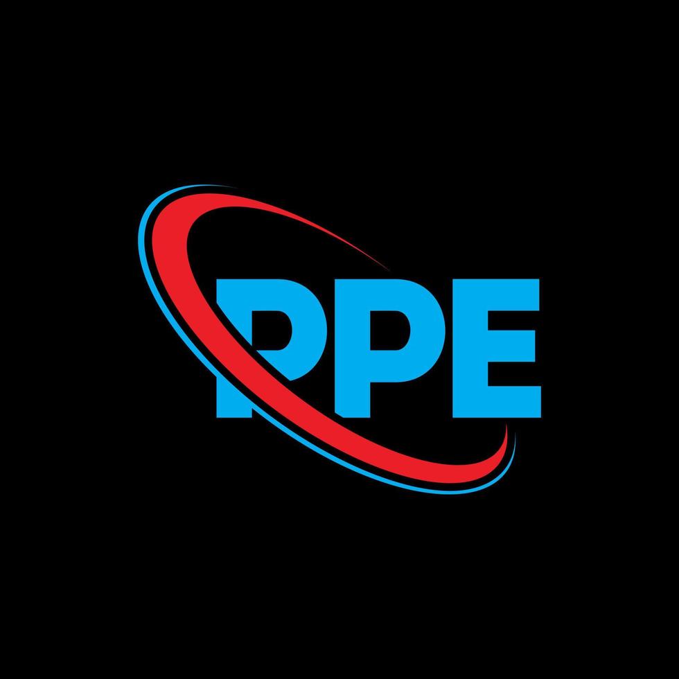 ppe-Logo. pP-Brief. PSE-Brief-Logo-Design. Initialen-PSA-Logo, verbunden mit Kreis und Monogramm-Logo in Großbuchstaben. ppe-typografie für technologie-, geschäfts- und immobilienmarke. vektor