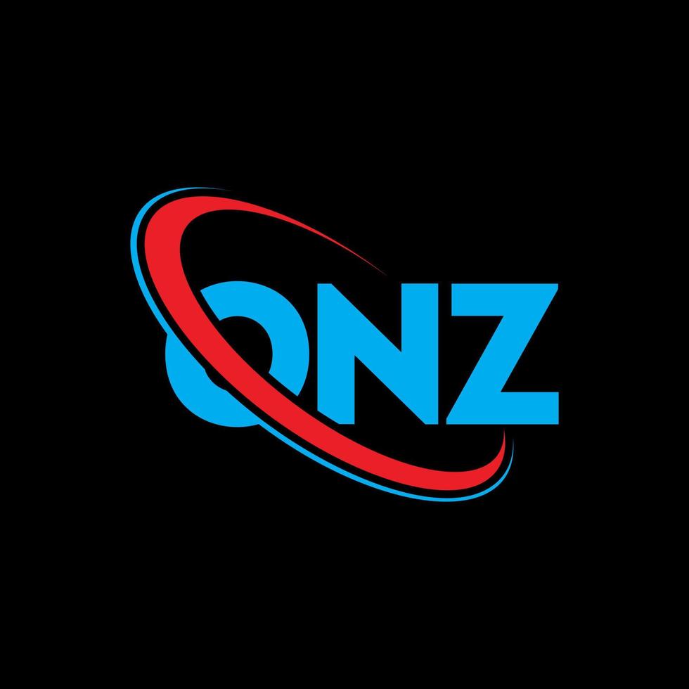 Onz-Logo. ein Brief. Onz-Brief-Logo-Design. Initialen Onz-Logo verbunden mit Kreis und Monogramm-Logo in Großbuchstaben. onz typografie für technologie-, geschäfts- und immobilienmarke. vektor