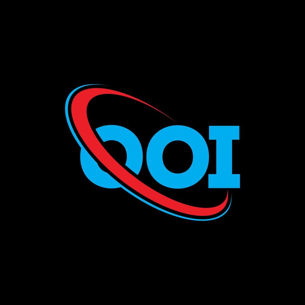 ooi-Logo. ooi brief. ooi-Buchstaben-Logo-Design. Initialen ooi-Logo verbunden mit Kreis und Monogramm-Logo in Großbuchstaben. ooi-typografie für technologie-, geschäfts- und immobilienmarke. vektor