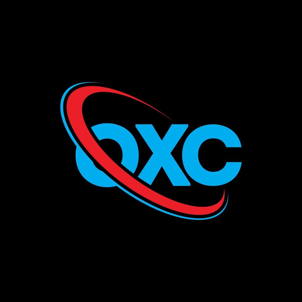 oxc logotyp. oxc brev. oxc bokstavslogotypdesign. initialer oxc logotyp länkad med cirkel och versaler monogram logotyp. oxc typografi för teknik, företag och fastighetsmärke. vektor