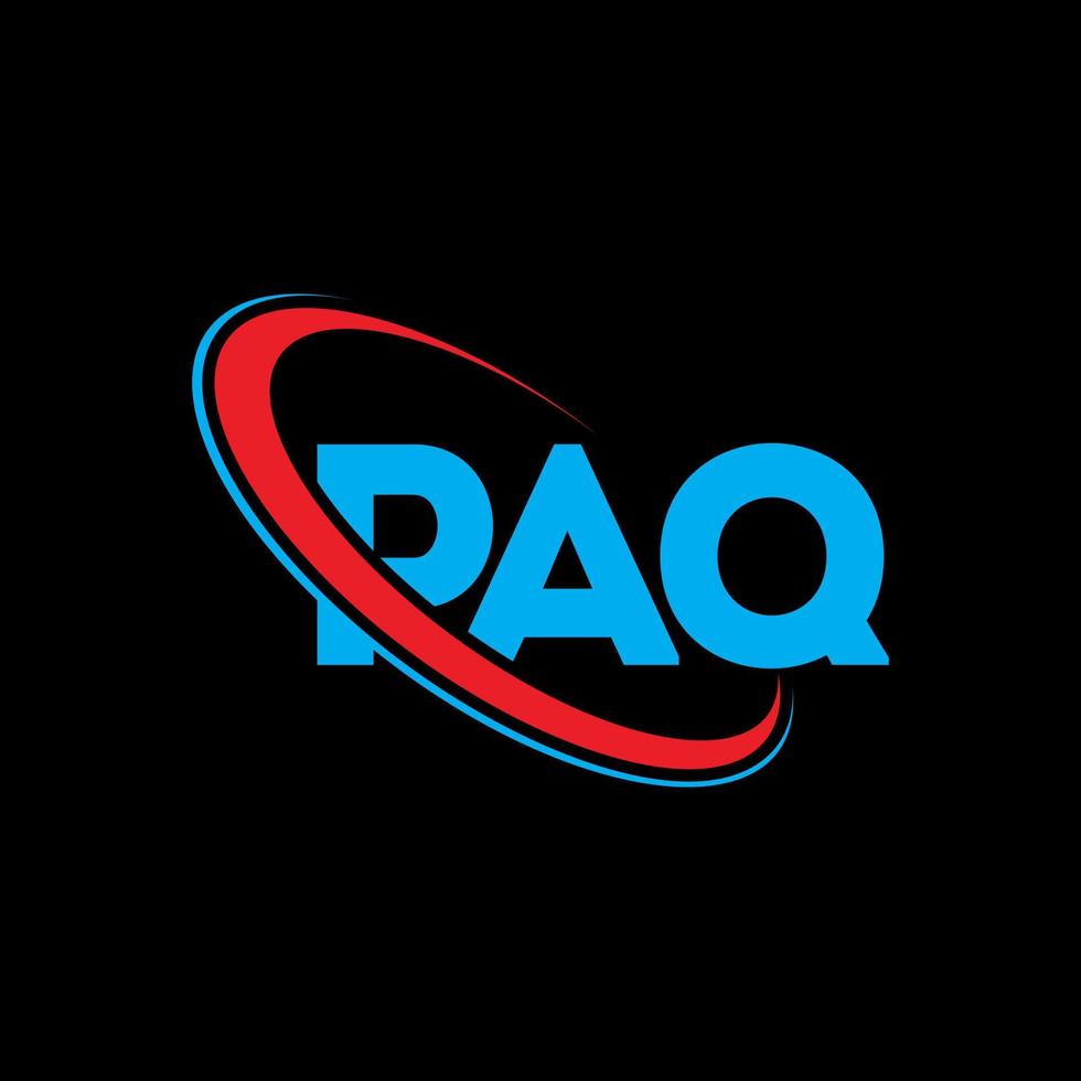 paq-Logo. paq-Brief. paq-Buchstaben-Logo-Design. Initialen Paq-Logo verbunden mit Kreis und Monogramm-Logo in Großbuchstaben. paq typografie für technologie-, geschäfts- und immobilienmarke. vektor