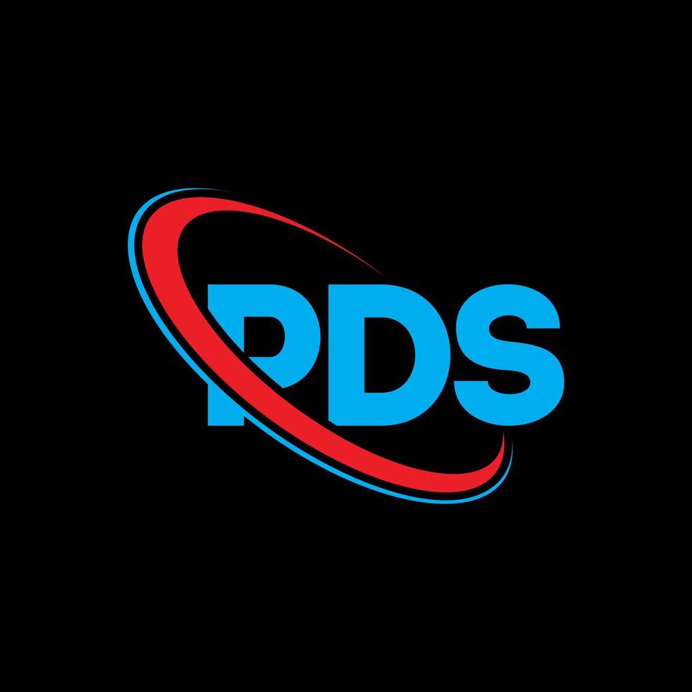 pds-Logo. PDS-Brief. pds-Buchstaben-Logo-Design. Initialen-PDS-Logo, verbunden mit Kreis und Monogramm-Logo in Großbuchstaben. pds-typografie für technologie-, geschäfts- und immobilienmarke. vektor