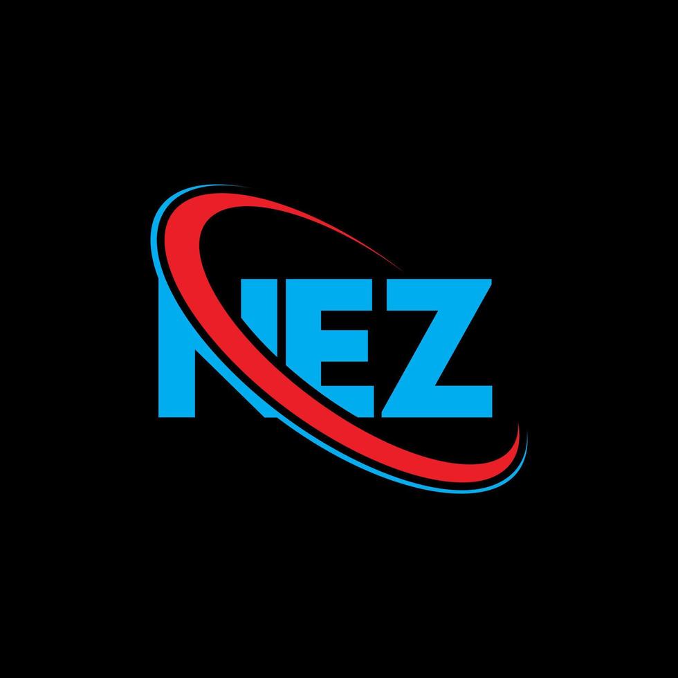 nez logotyp. nez brev. nez brev logotyp design. initialer nez logotyp länkad med cirkel och versaler monogram logotyp. nez typografi för teknik, affärs- och fastighetsmärke. vektor