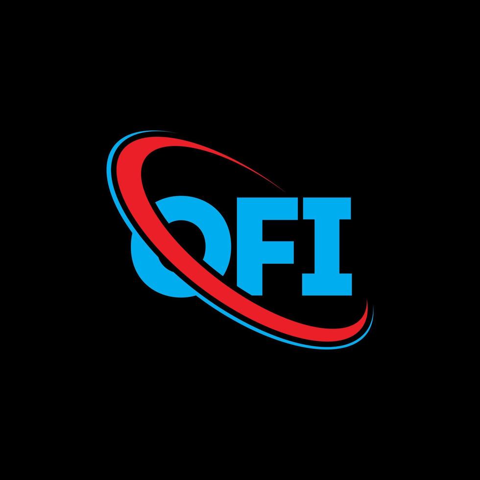 ofi logotyp. avi brev. ofi brev logotyp design. initialer för logotyp länkad med cirkel och versaler monogram logotyp. ofi typografi för teknik, företag och fastighetsmärke. vektor